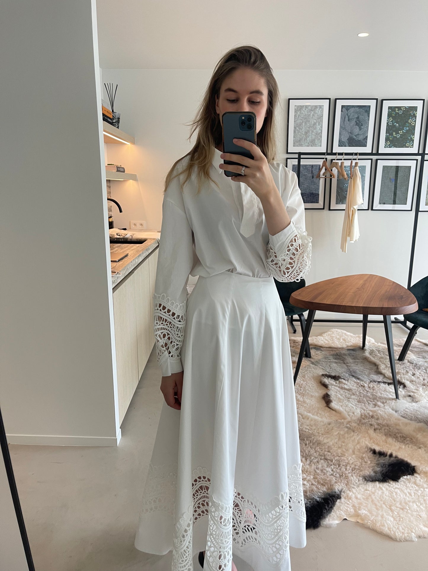 White Cotton Two-Piece Set