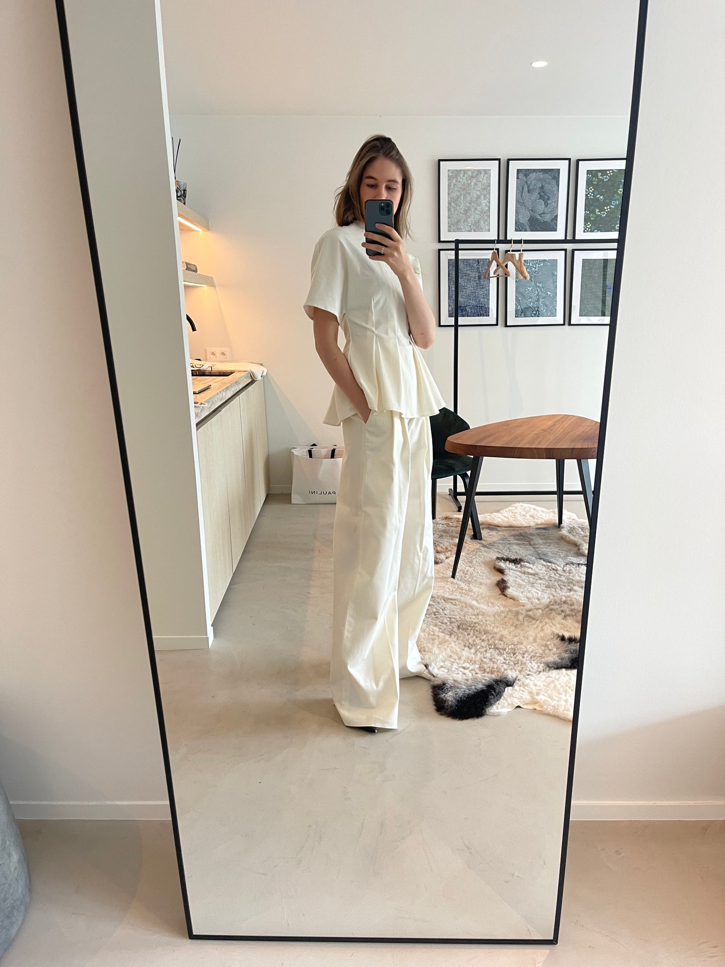 White Denim Two-Piece Set