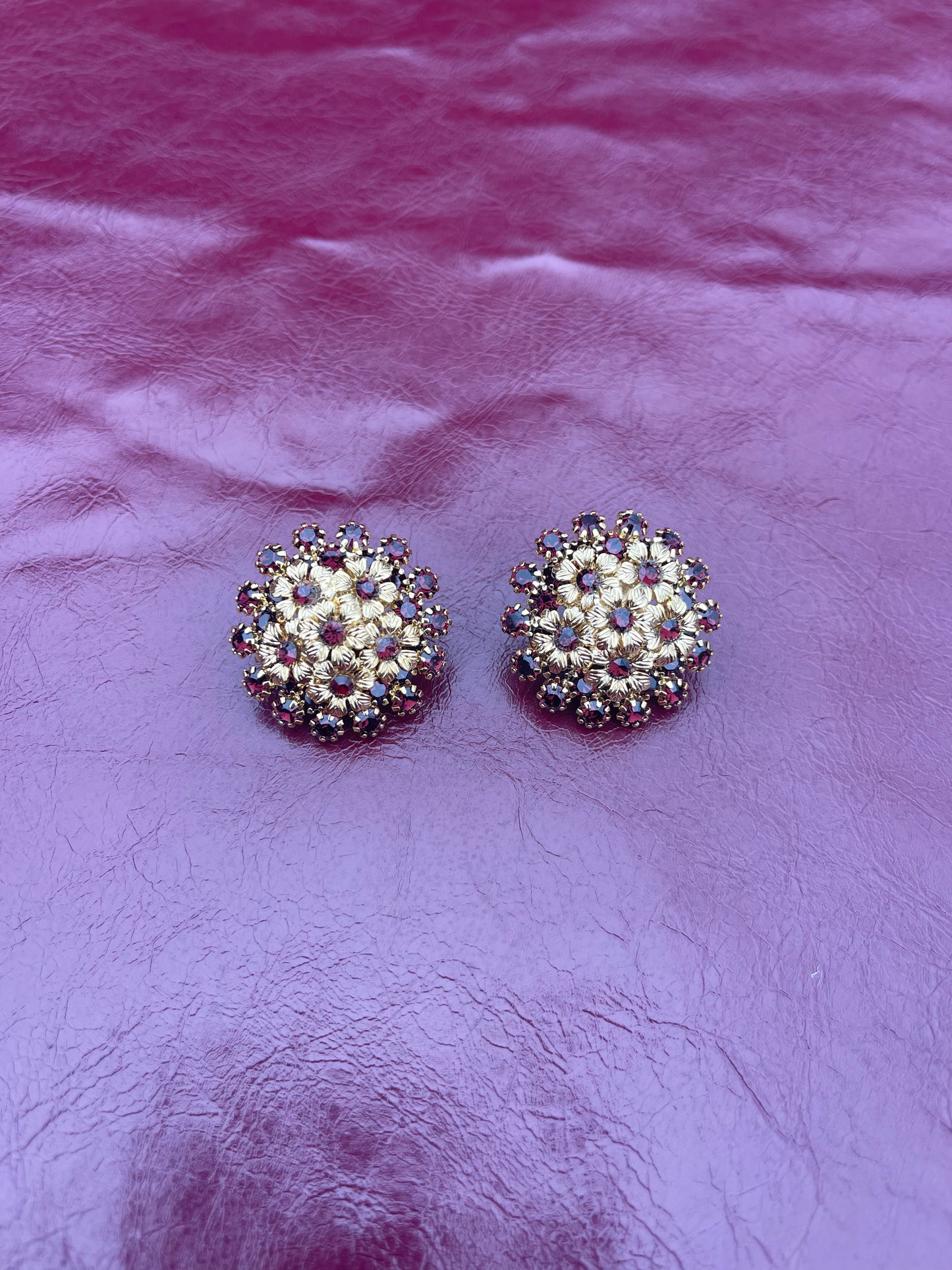Crystal Embellished Flower Earrings
