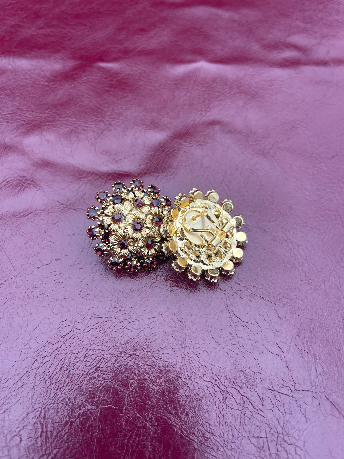 Crystal Embellished Flower Earrings