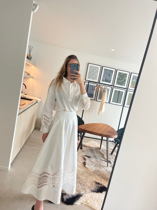White Cotton Two-Piece Set