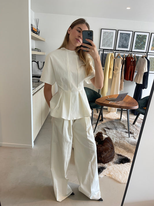 White Denim Two-Piece Set